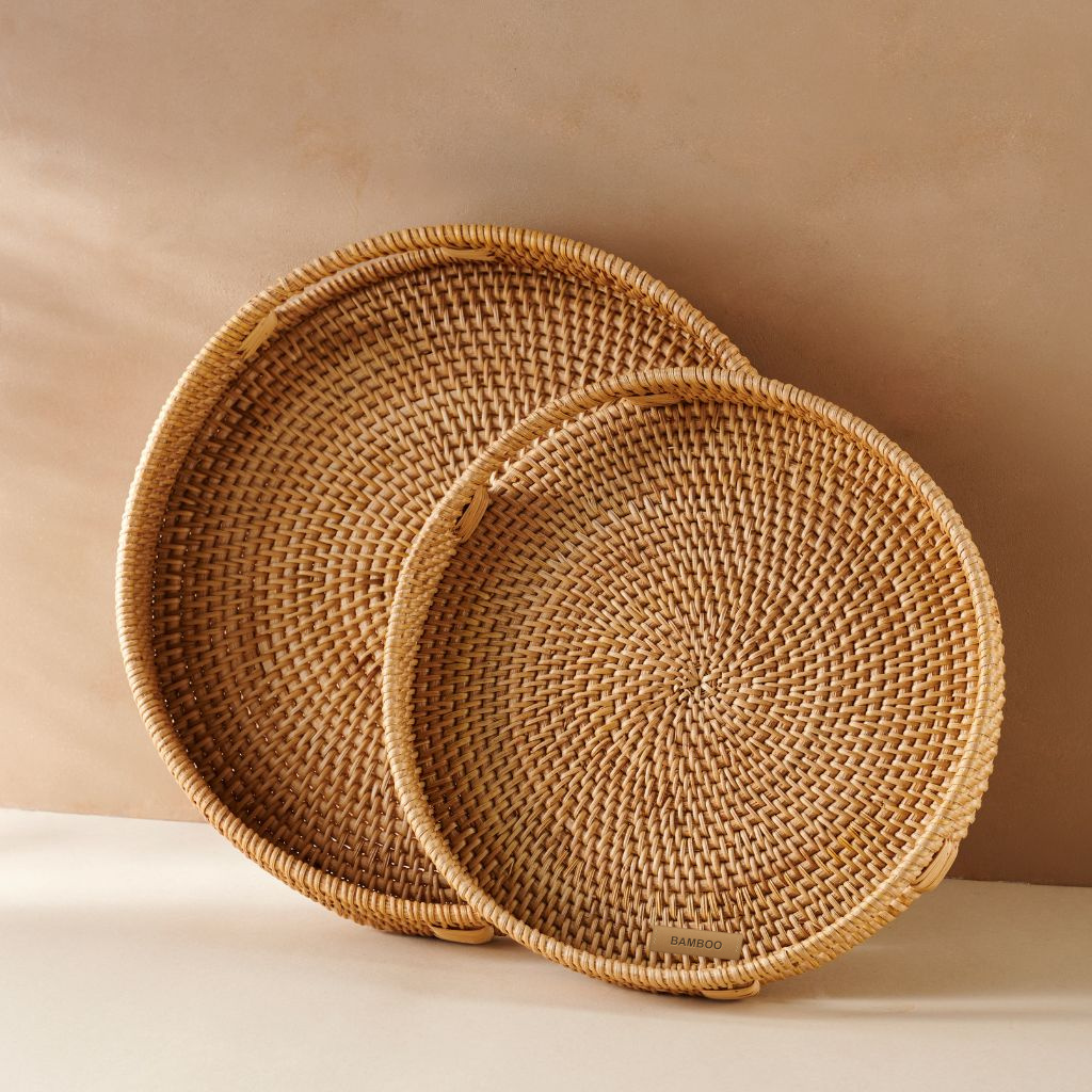 Handwoven Rattan Tray — view 2