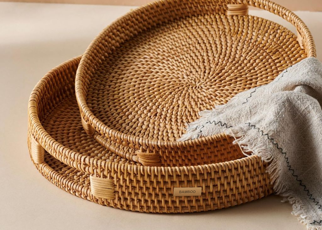 Handwoven Rattan Tray — view 3