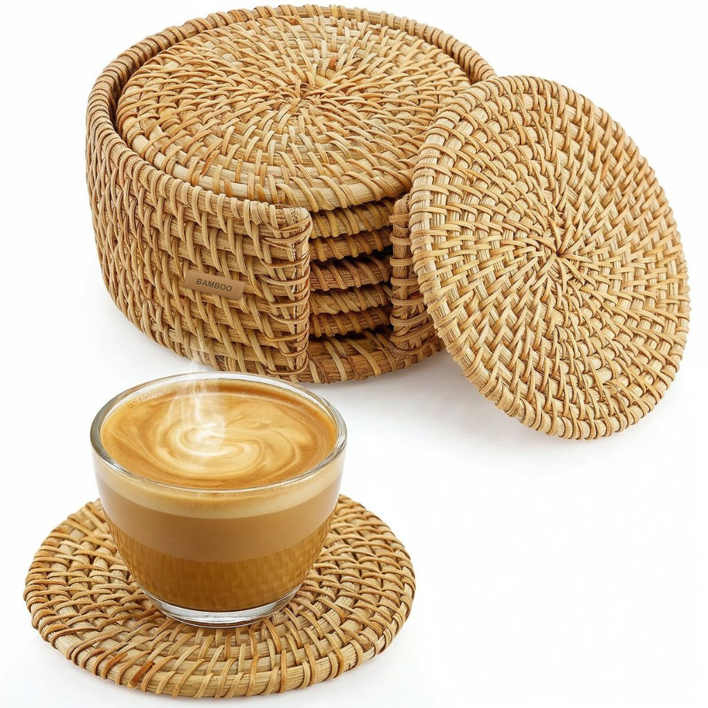 Rattan Coaster Set