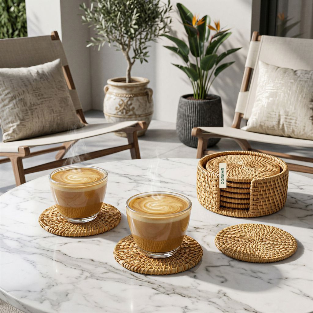 Rattan Coaster Set — view 2