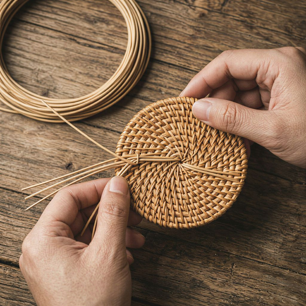 Rattan Coaster Set — view 3